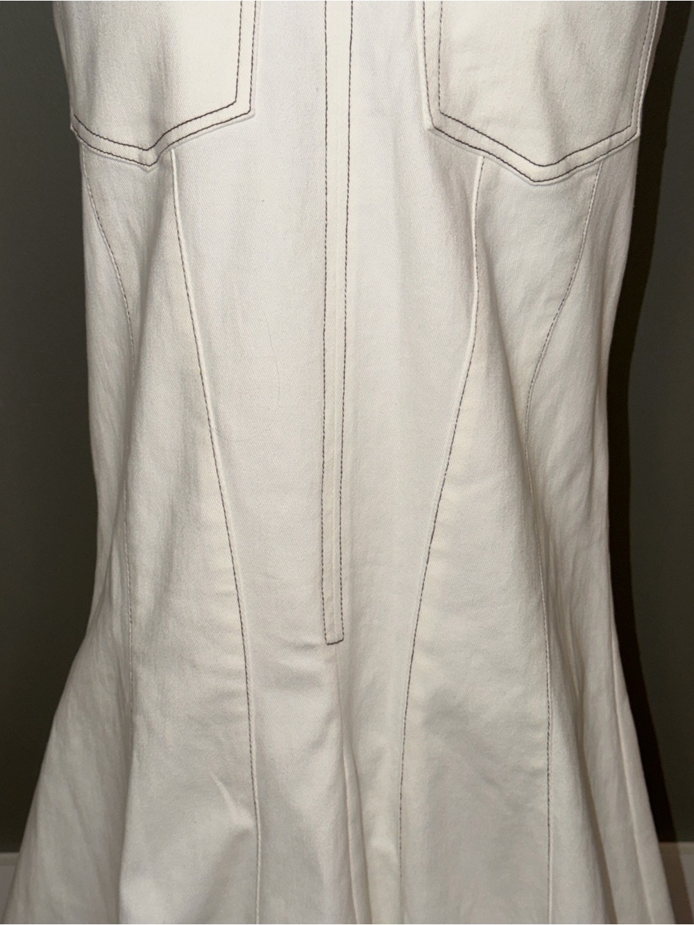 Canvas Apparel Cream Denim H/L Skirt Size Small - Picture 11 of 16